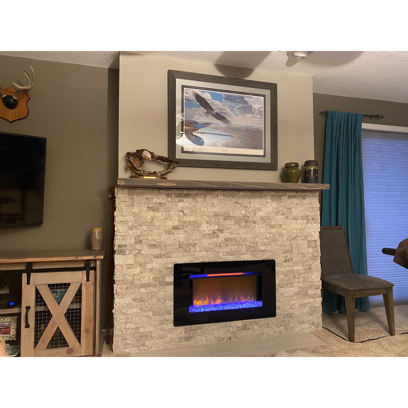 Millwood Pines Juna Floating Wood Fireplace Shelf Mantel & Reviews